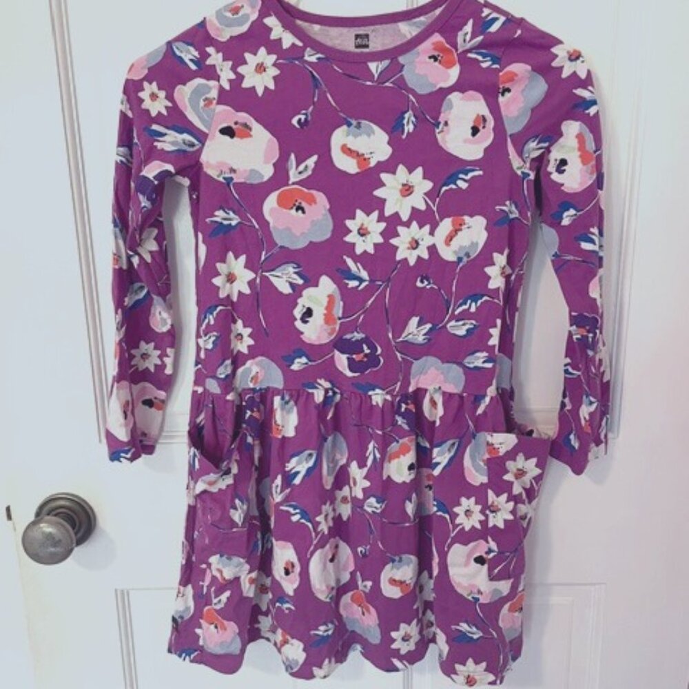 Tea Collection long sleeve pocket dress, size 10, EUC